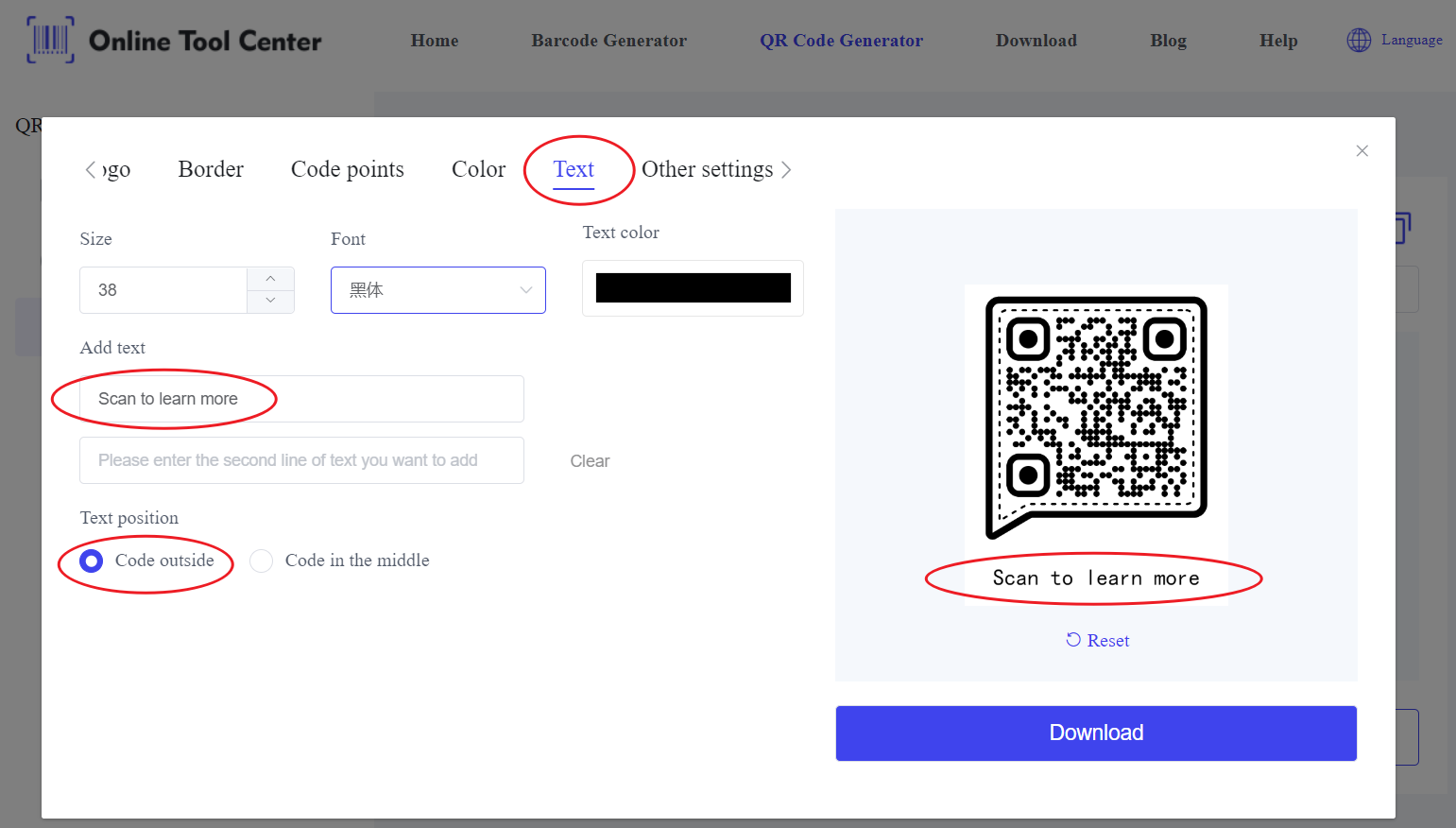 Cipta kod QR dengan panggilan ke tindakan.png