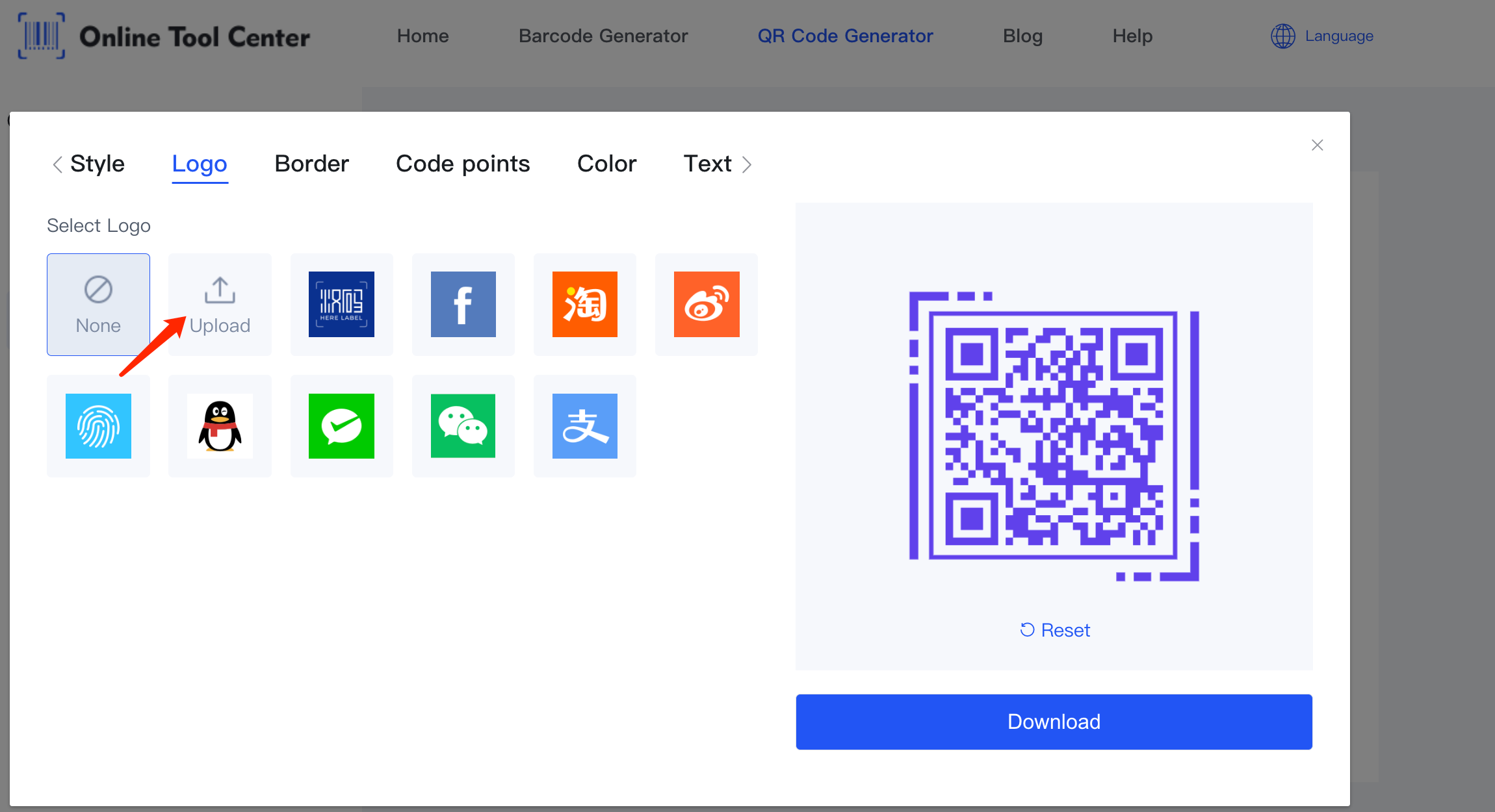 muat naik logo dalam generator kod qr.png