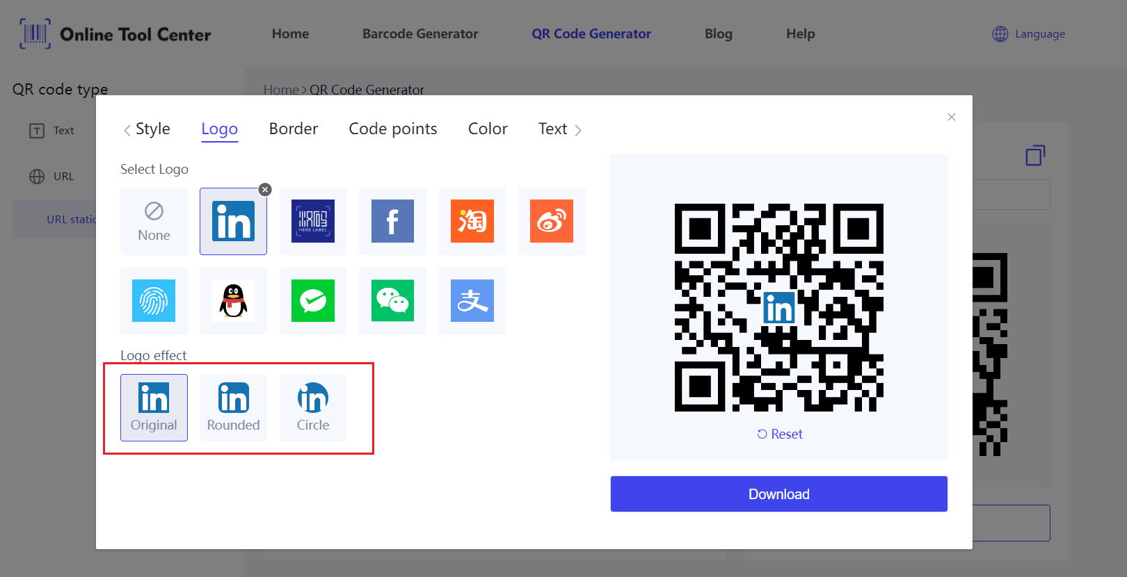 kod qr rawak untuk LinkedI