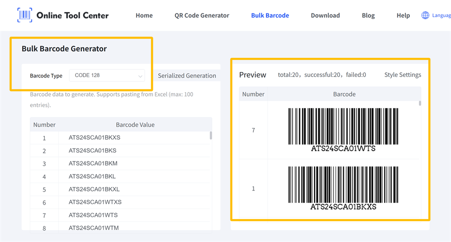 bulk barcode generator penjana kod bar pukal
