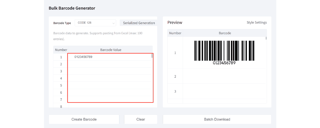 bulk barcode generation.gif generasi kod bar pukal.gif