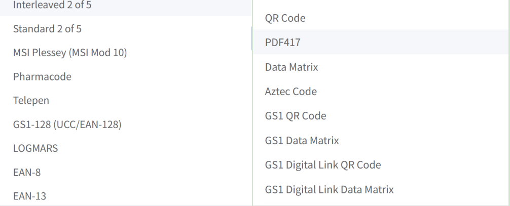 supported 1d 2d barcode formats format kod bar 1d 2d yang disokong