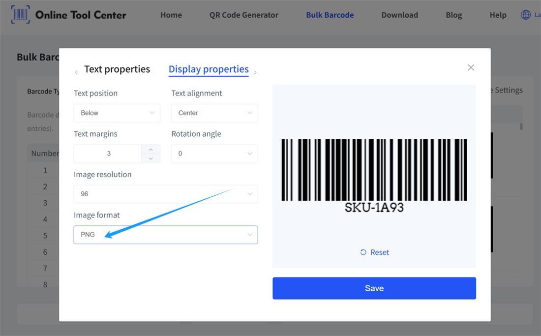 adjust barcode image type menyesuaikan jenis imej kod bar
