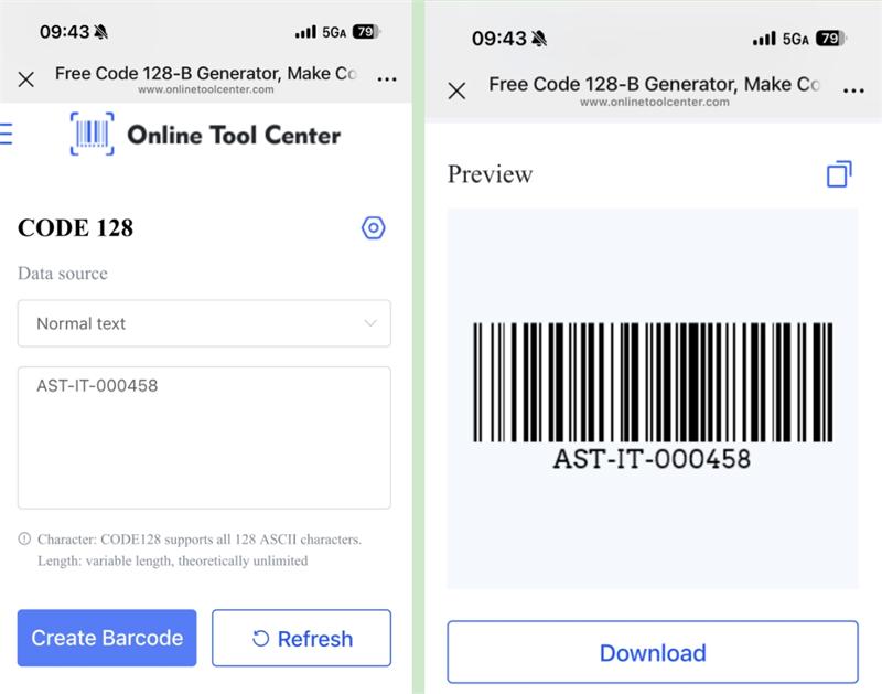 Kod langkah 128 kod bar