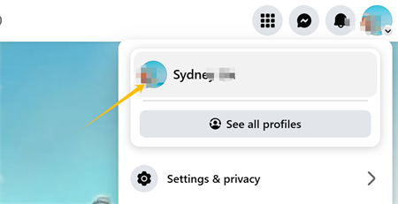 klik gambar profil di facebook