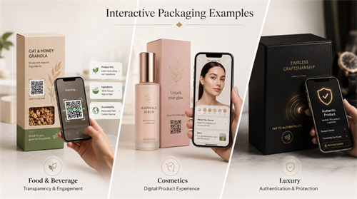 Interactive packaging examples Contoh pembungkusan interaktif